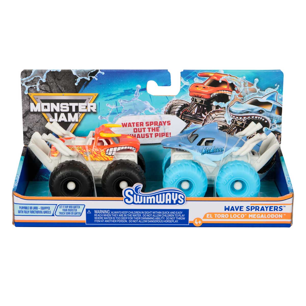 Spin Master - Swimways Monster Jam Wave Sprayers: El Toro Loco & Megalodon