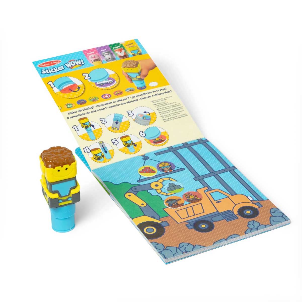 Melissa & Doug - Sticker WOW! Activity Pad & Sticker Stamper - Bulldozer