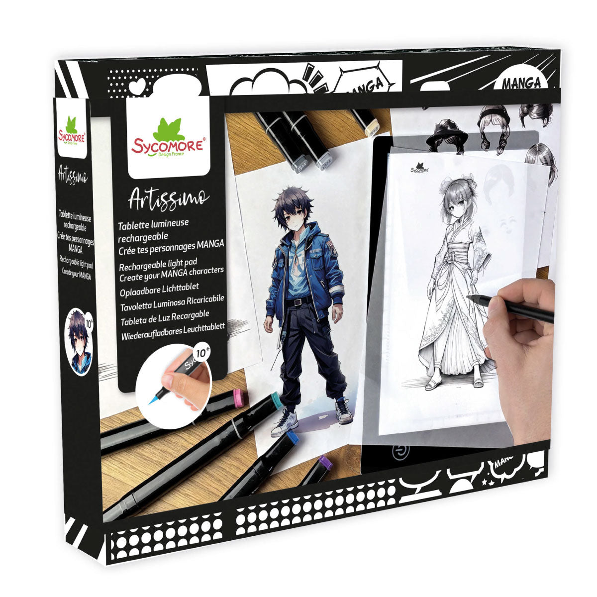 Sycomore Artissimo Create Your Manga Characters Rechargeable Light Pad