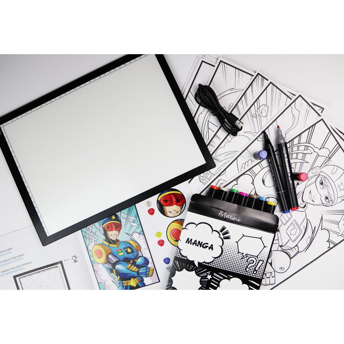 Sycomore Artissimo Manga XXL+ LED Light Pad and Markers Workshop