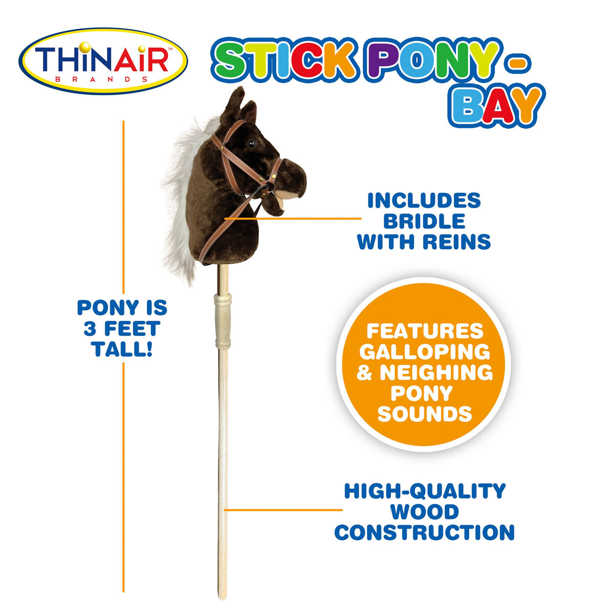 Brown Bay Stick Pony with Sounds