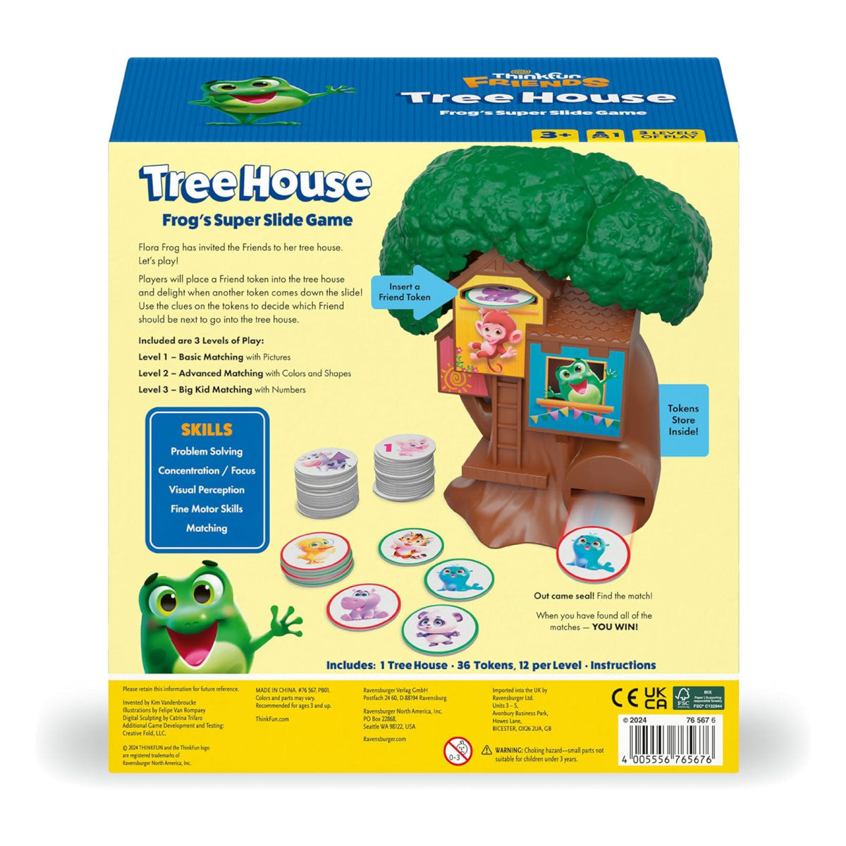 ThinkFun Friends - Tree House - Frog's Super Slide Memory and Matching Game