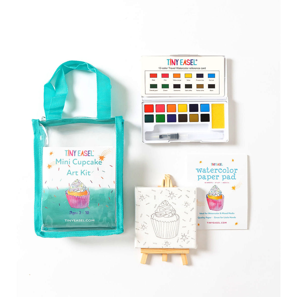 Cupcake Tiny Easel Mini Watercolor Art Kit