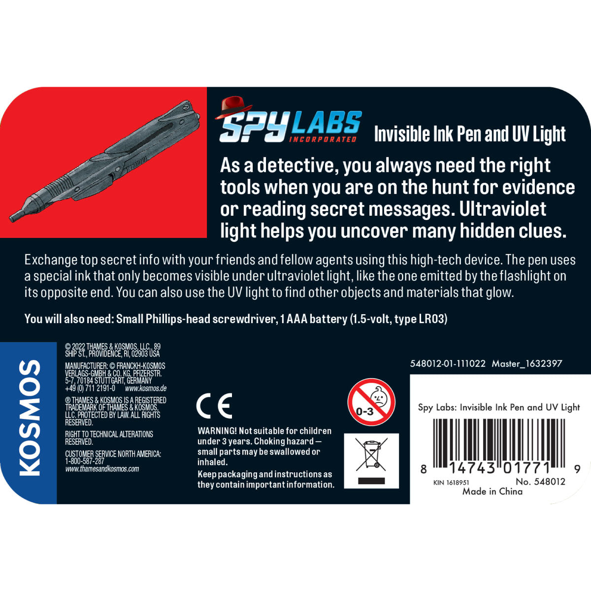 Spy Labs Invisible Ink Pen and UV Light