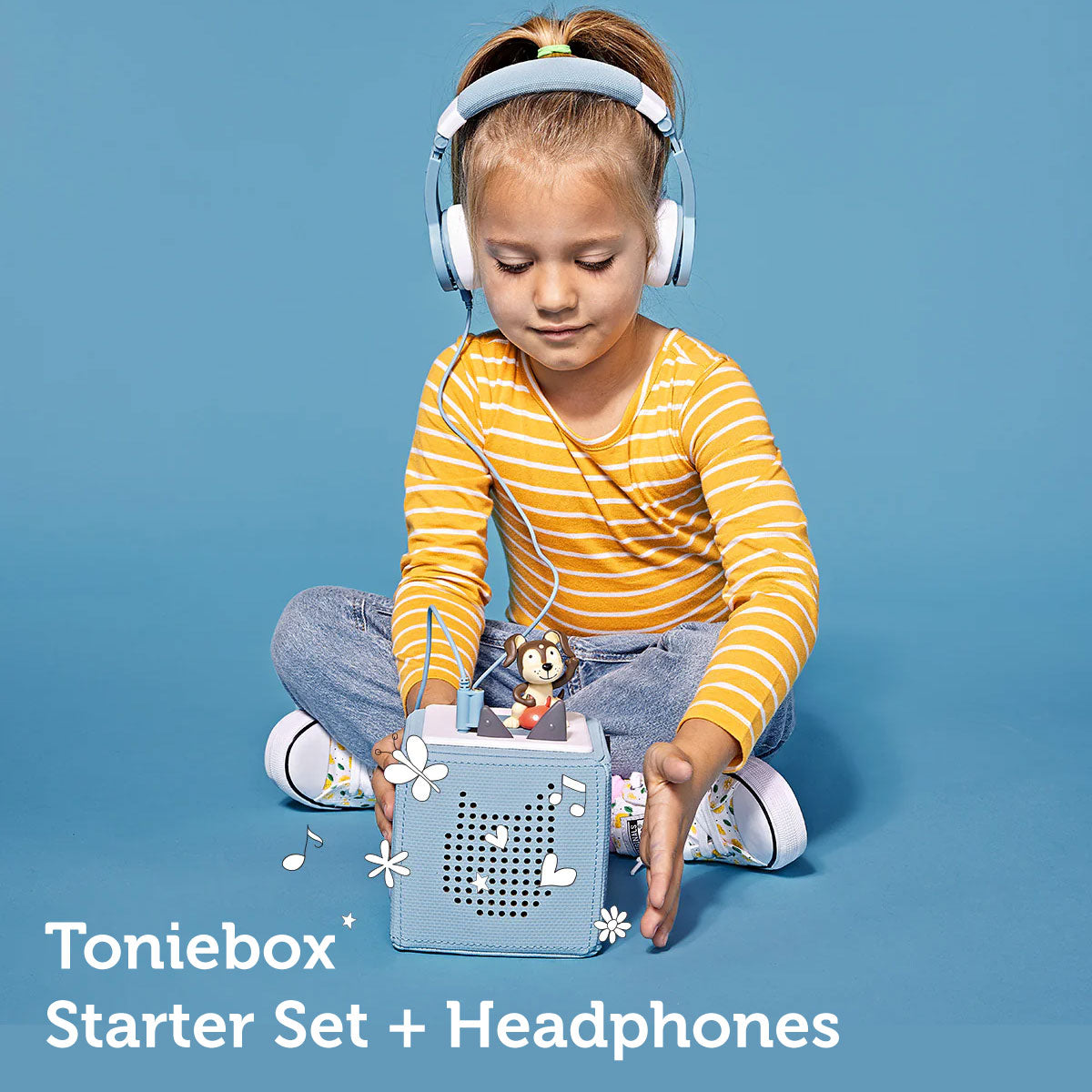 Tonies Light Blue Starter Box + Headphones Bundle
