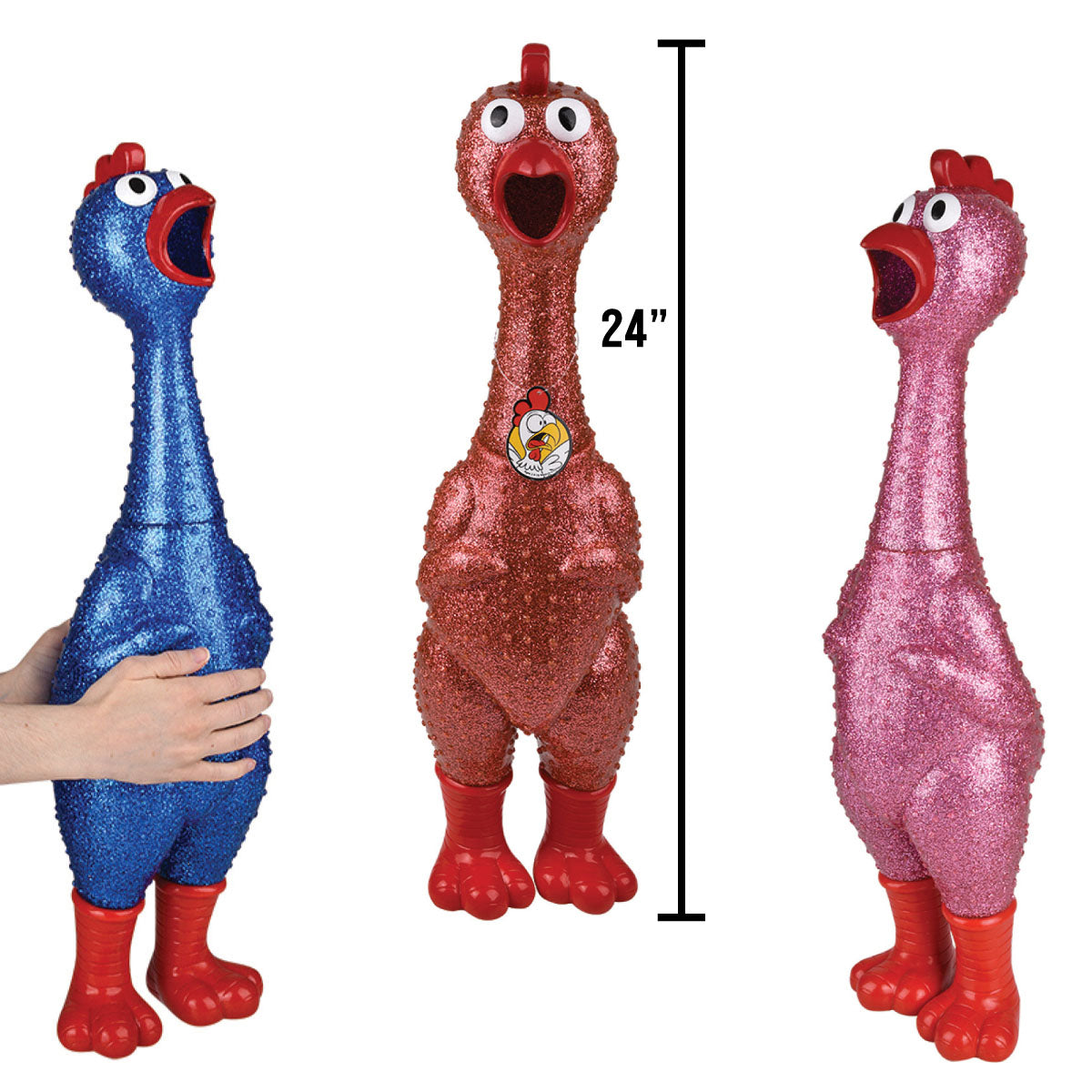 Giant Sparkle Rubber Chicken