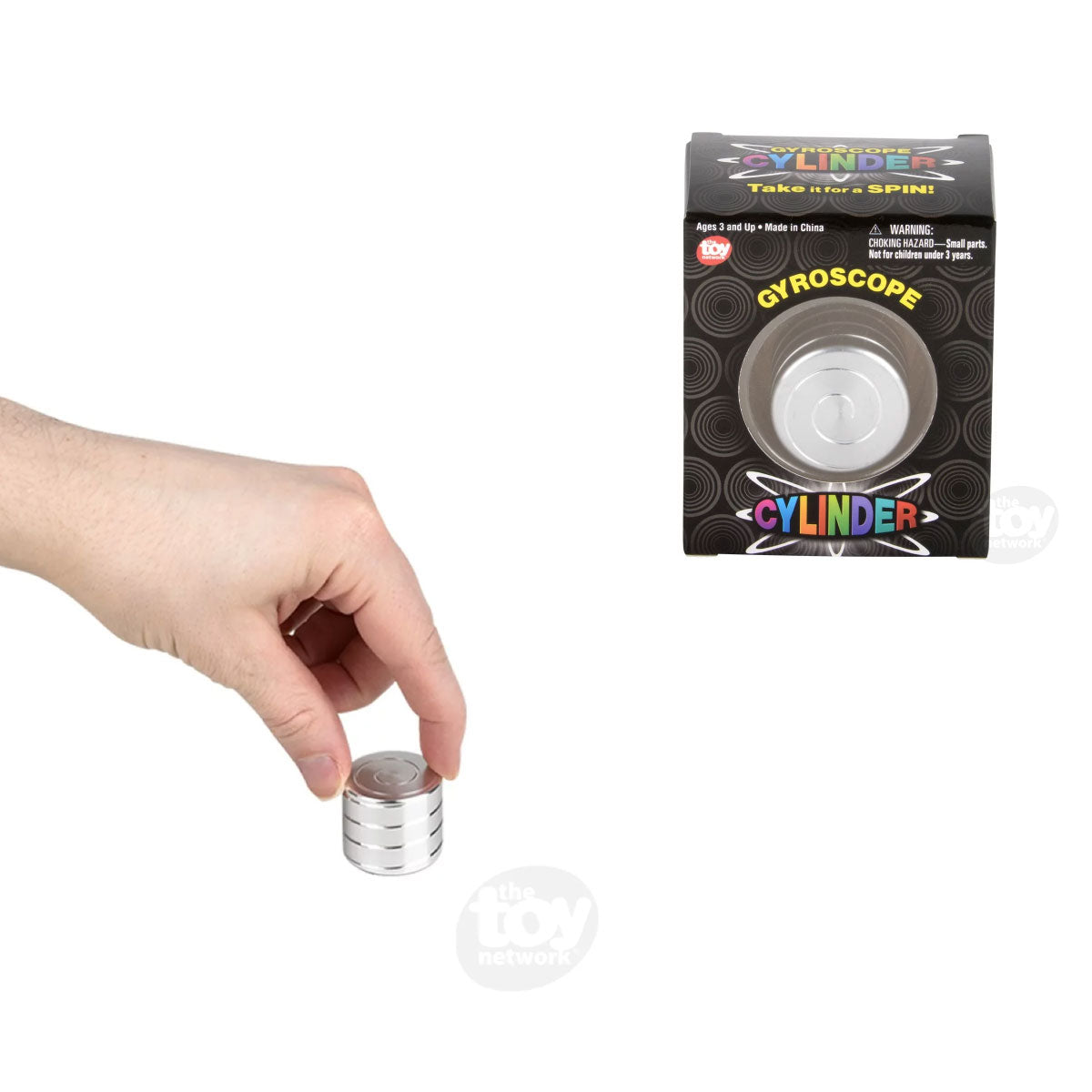 Silver Gyroscope Cylinder - 1.25” from The Toy Network