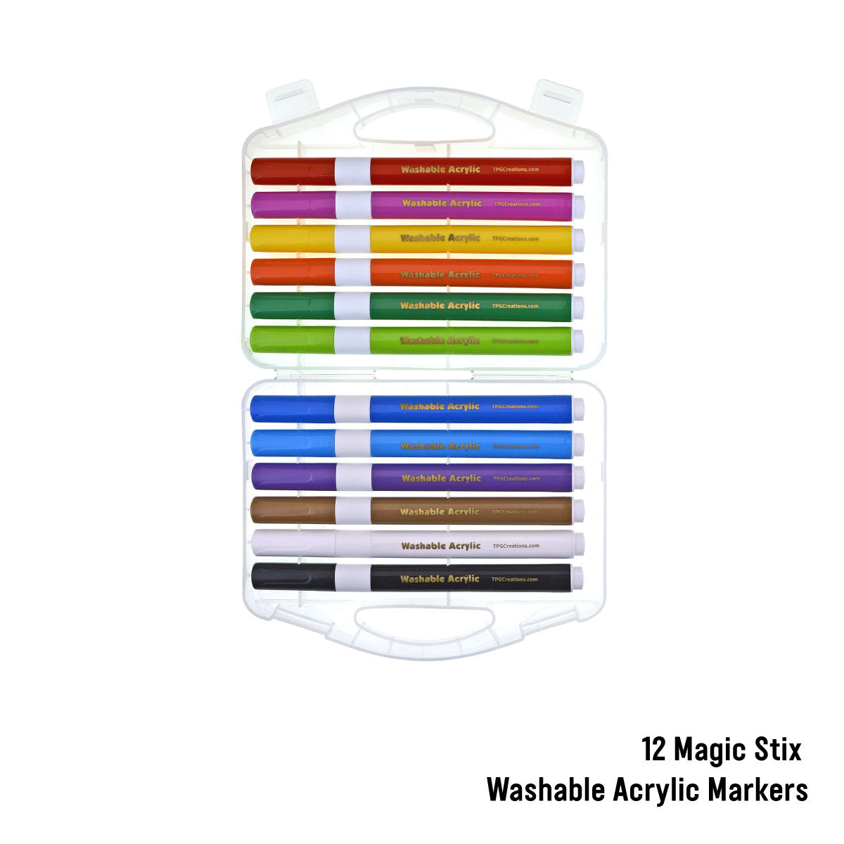 The Pencil Grip Co Magic Stix Washable Acrylic Markers Set of 12 Markers