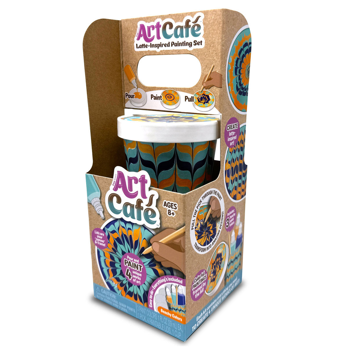 Tree Town Toys Art Cafe Latte-Inspired Painting Set Beachy Colors