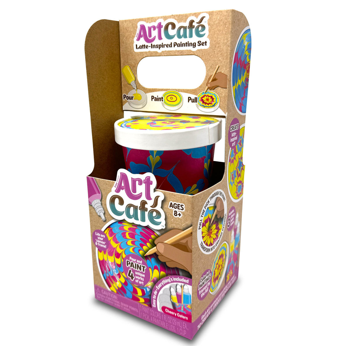 Tree Town Toys Art Cafe Latte-Inspired Painting Set Cheery Colors