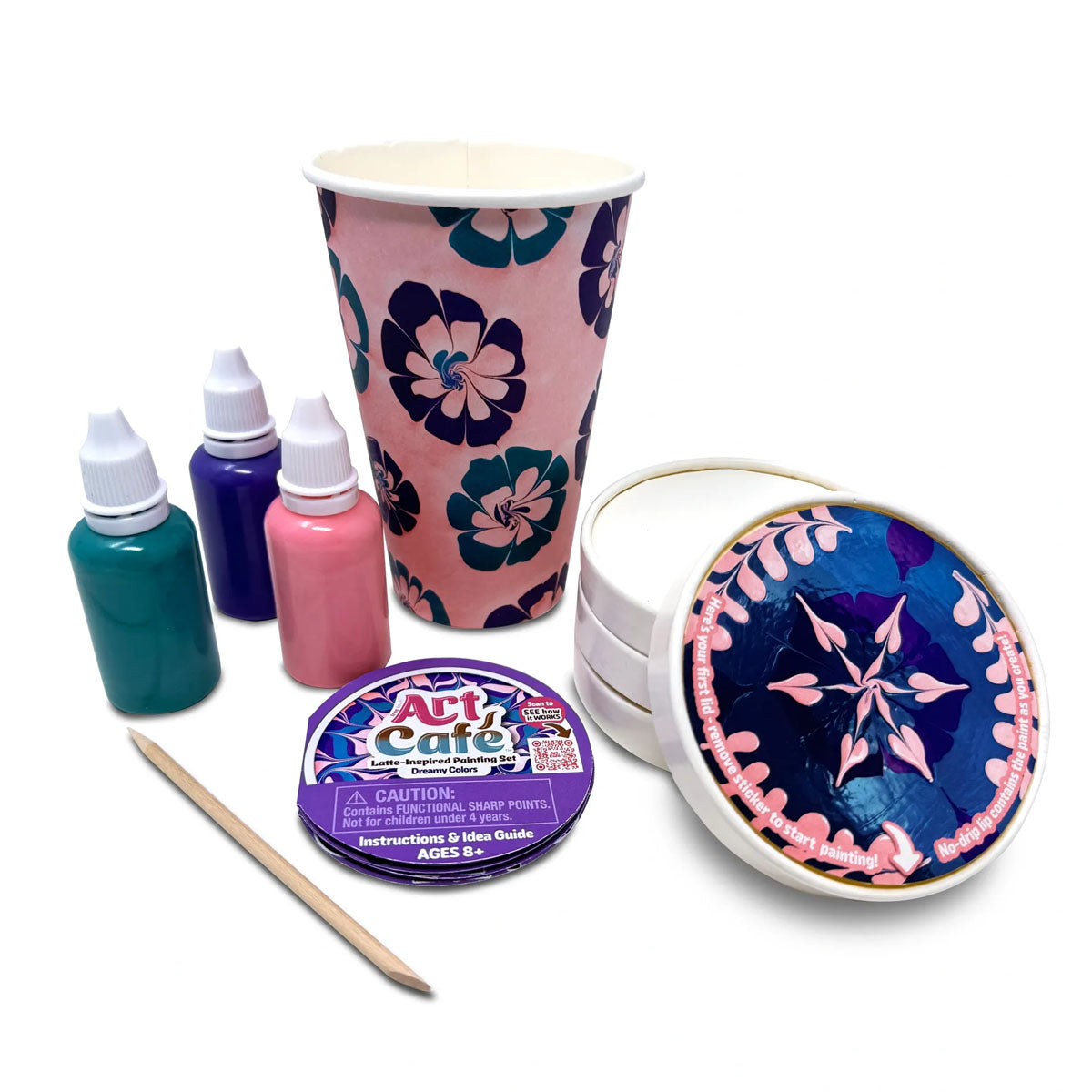 Tree Town Toys Art Cafe Latte-Inspired Painting Set Contents