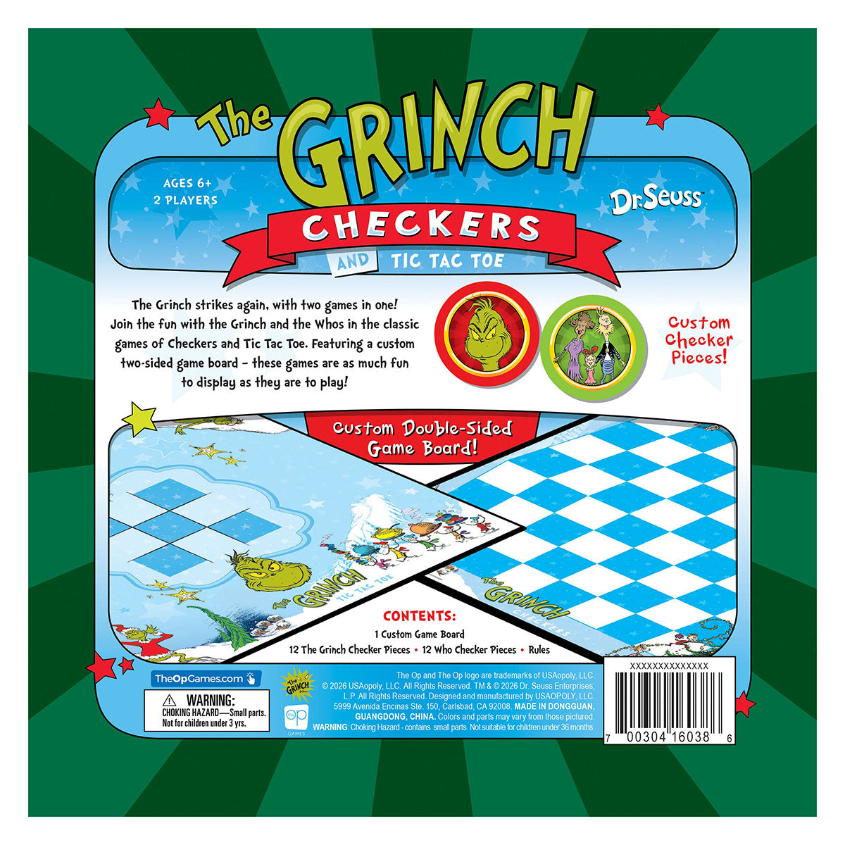 The Grinch Checkers and Tic-Tac-Toe Tin
