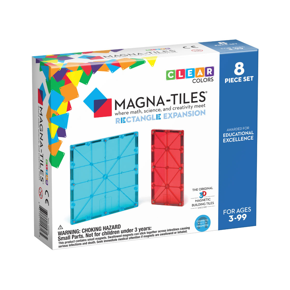 MagnaTiles Rectangles 8-Piece Expansion Set