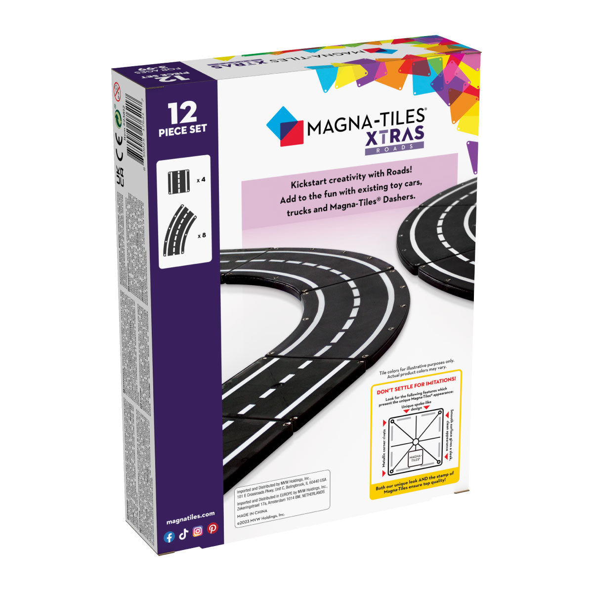 MagnaTiles Xtras Roads 12 Piece Set
