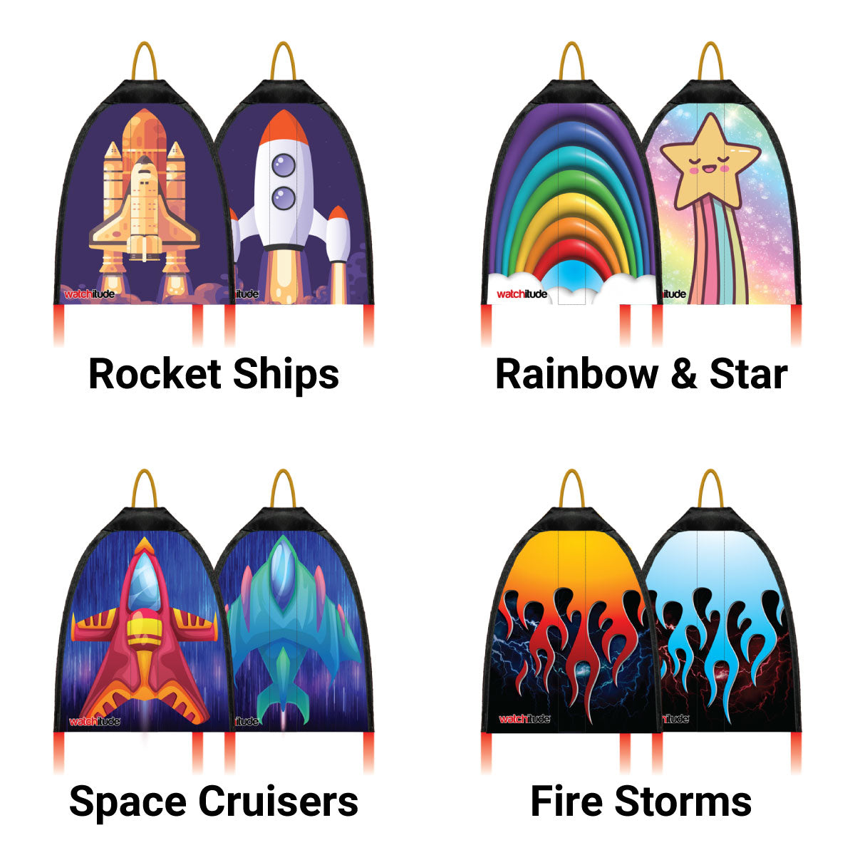 Watchitude Rubber Band Rocket Kites 2 Pack