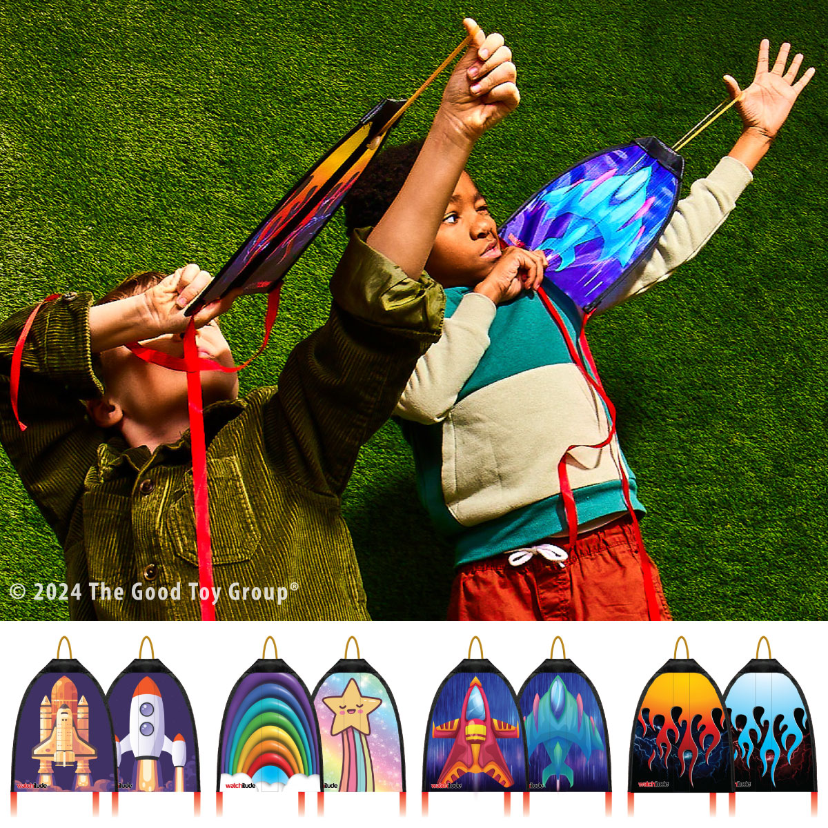 Watchitude Rubber Band Rocket Kites 2 Pack