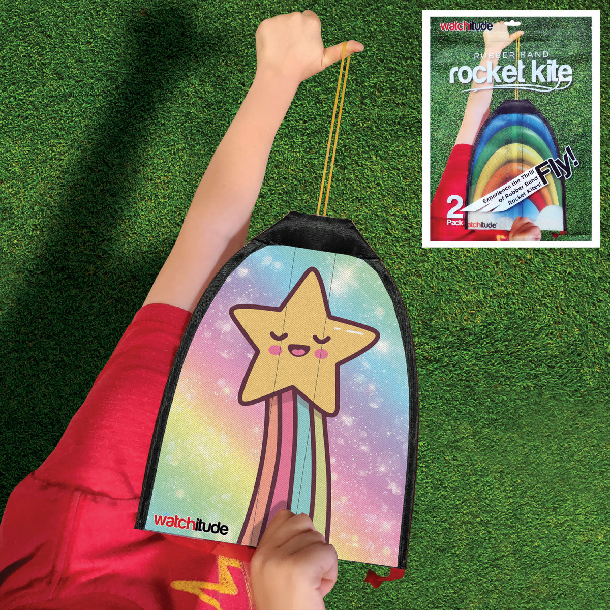 Watchitude Rubber Band Rocket Kites 2 Pack