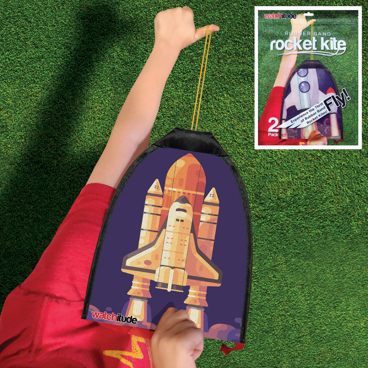 Watchitude Rubber Band Rocket Kites 2 Pack