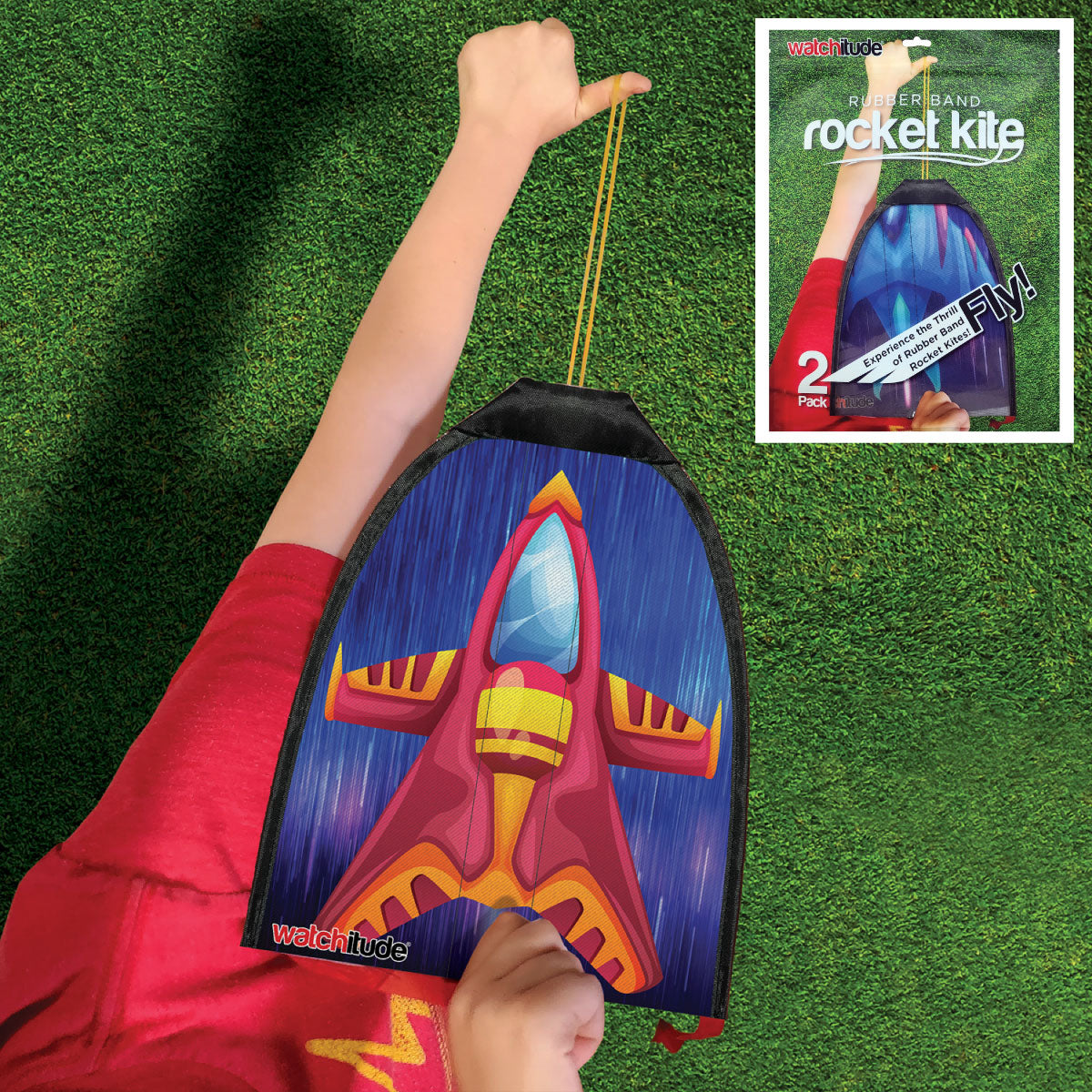 Watchitude Rubber Band Rocket Kites 2 Pack