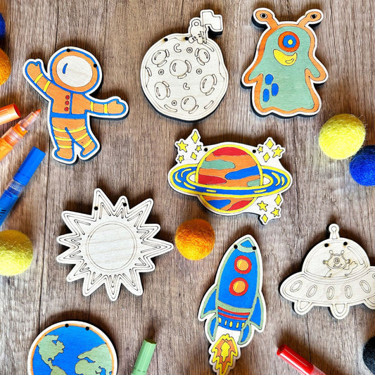 Outer Space DIY Wooden Garland Craft Kit