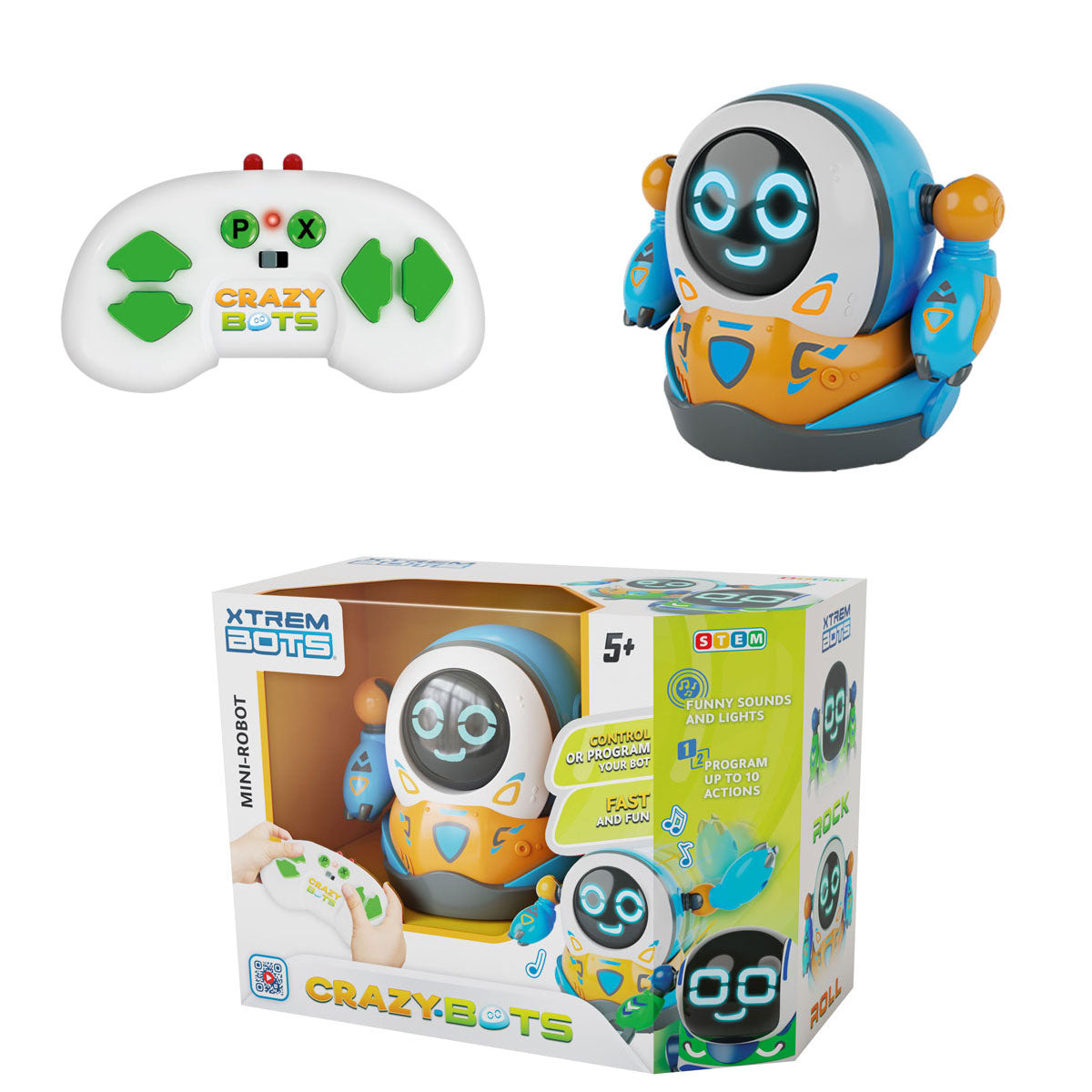 Xtreme Bots Rock and Roll RC Crazy Bots