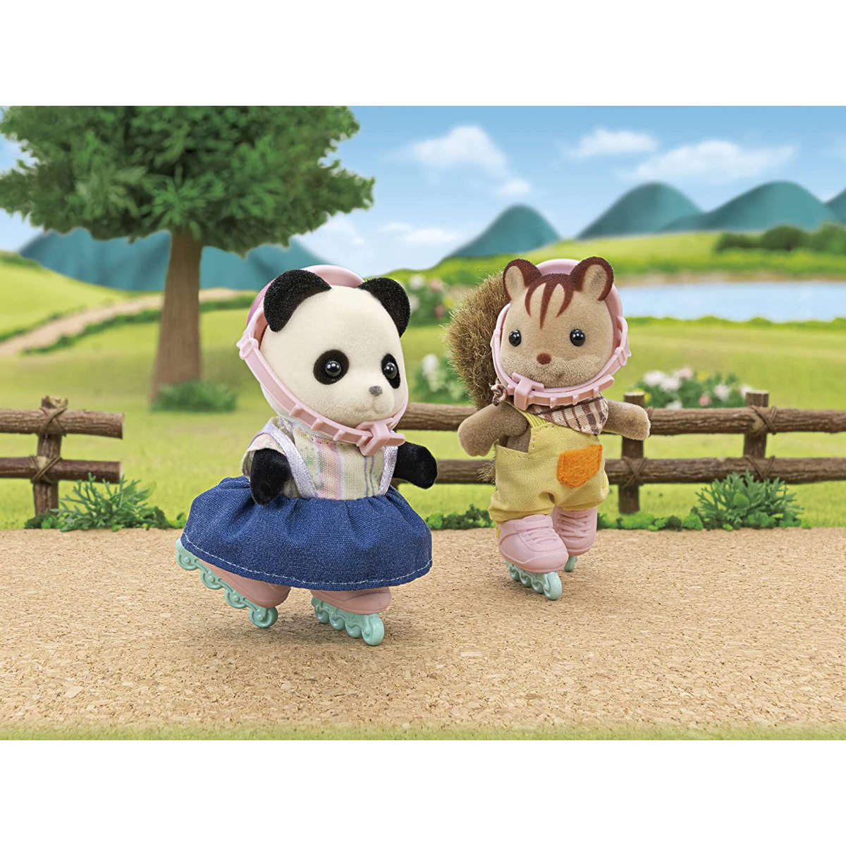 Calico Critters Pookie Panda Cycle & Skate Set