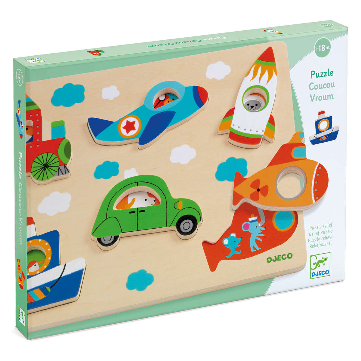 Djeco Coucou-Vroum Wooden Puzzle