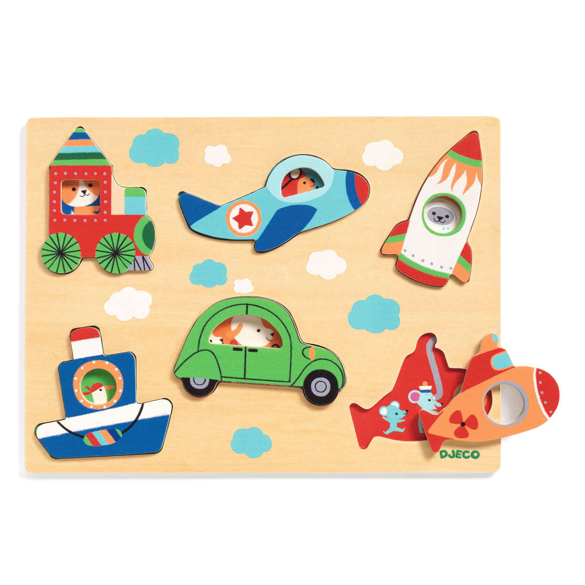 Djeco Coucou-Vroum Wooden Puzzle
