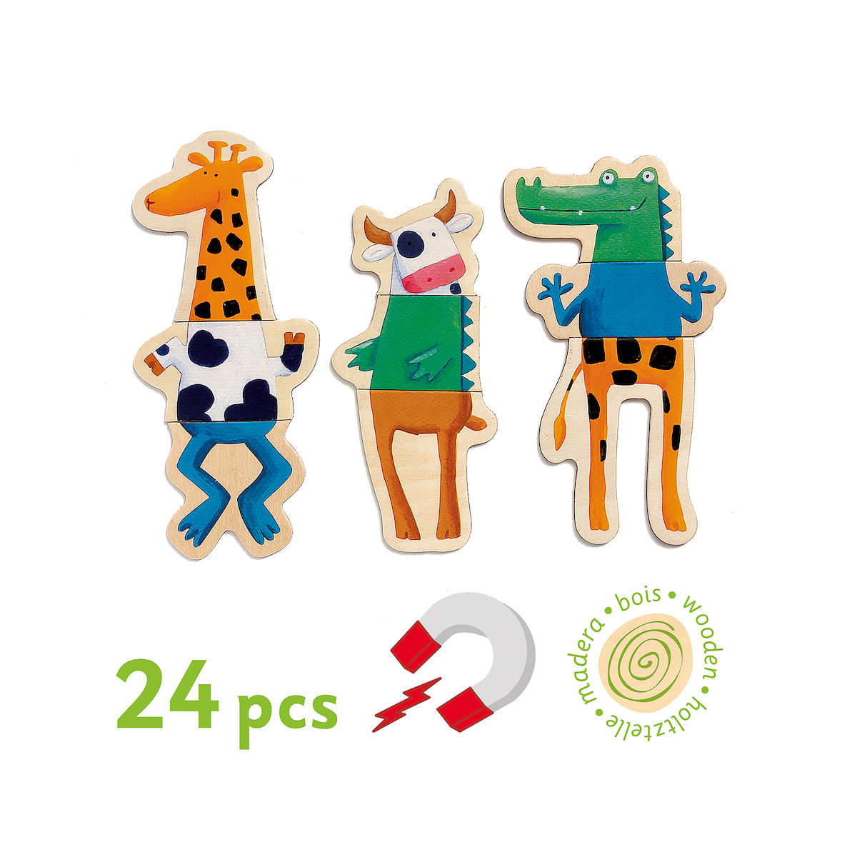 Djeco Magnetic Crazy Animal Mix & Match