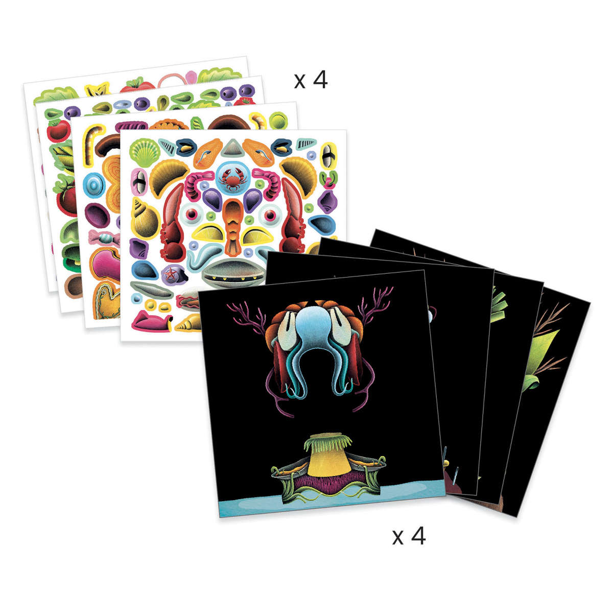Djeco Spring Vegetables Sticker Collage Art Kit