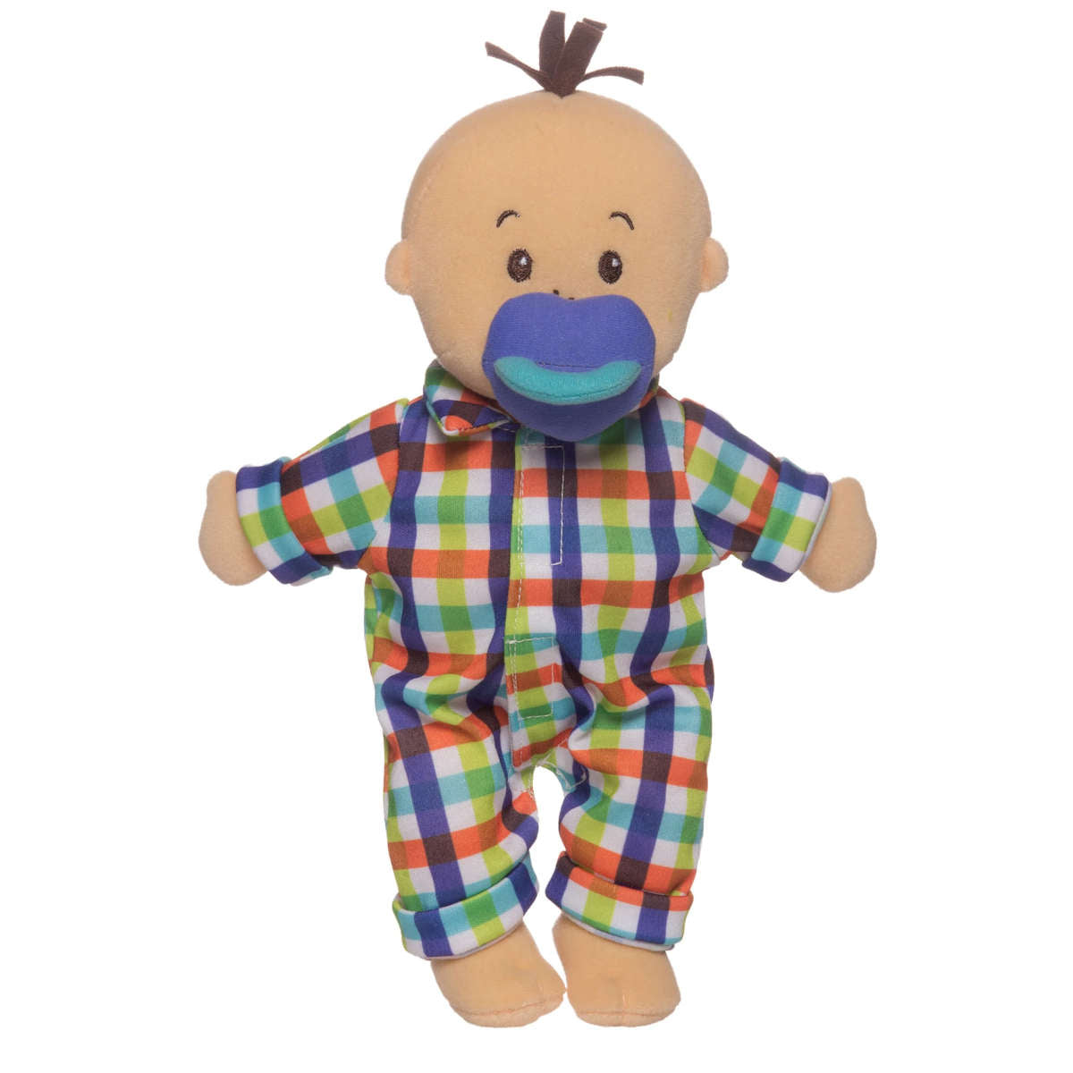 Manhattan Toy Company Wee Baby Fella Peach Doll with Brown Hair