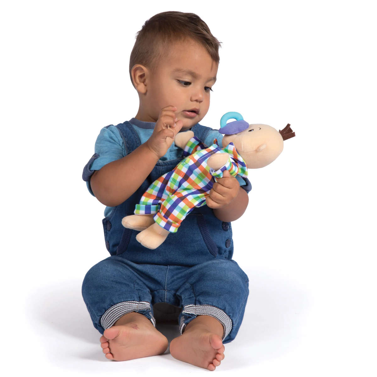 Manhattan Toy Company Wee Baby Fella Peach Doll with Brown Hair