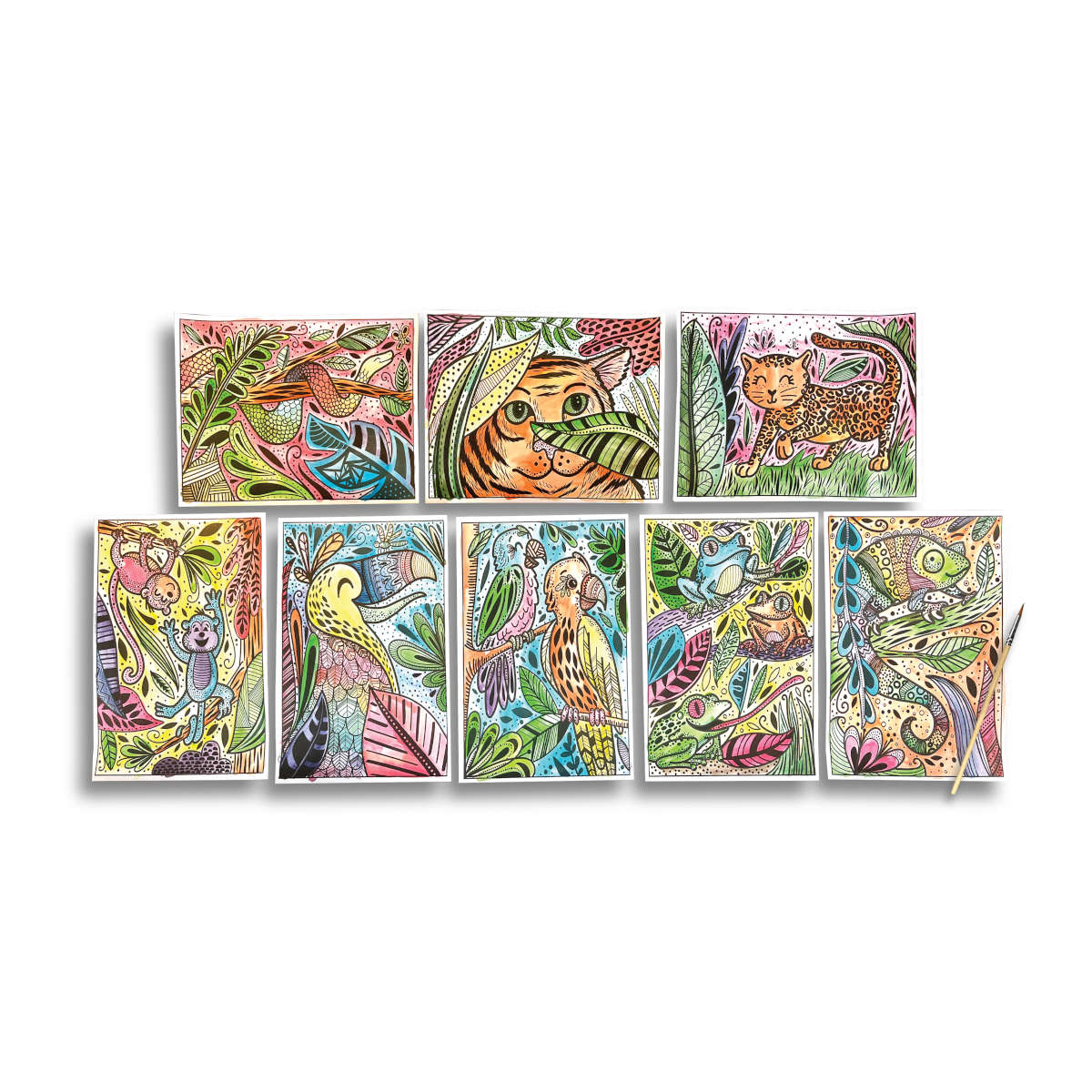 Ooly Hidden Colors Magic Paint Sheets - Magic Jungle