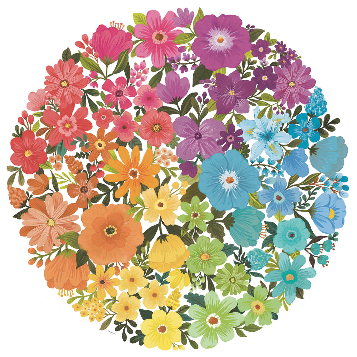 Ravensburger Flowers 500 pc Round Puzzle