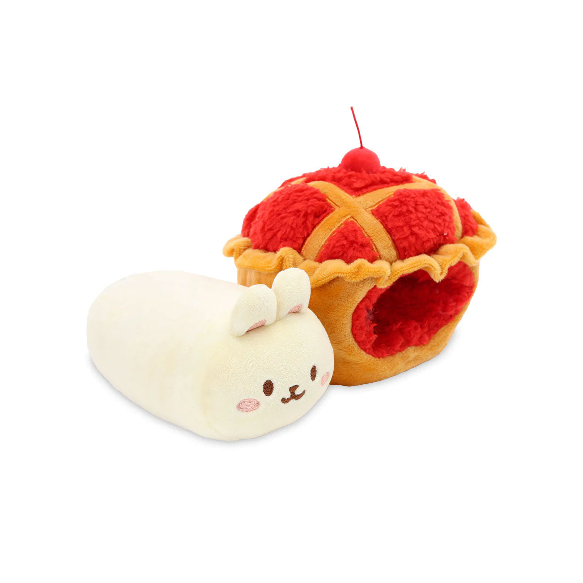Anirollz Small Baked Goods 6” Blanket Plush - Bunniroll in Cherry Pie