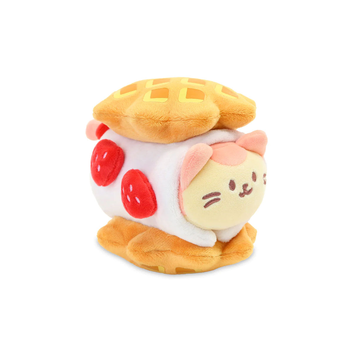 Anirollz Small Baked Goods 6” Blanket Plush - Kittiroll in Strawberry Waffles
