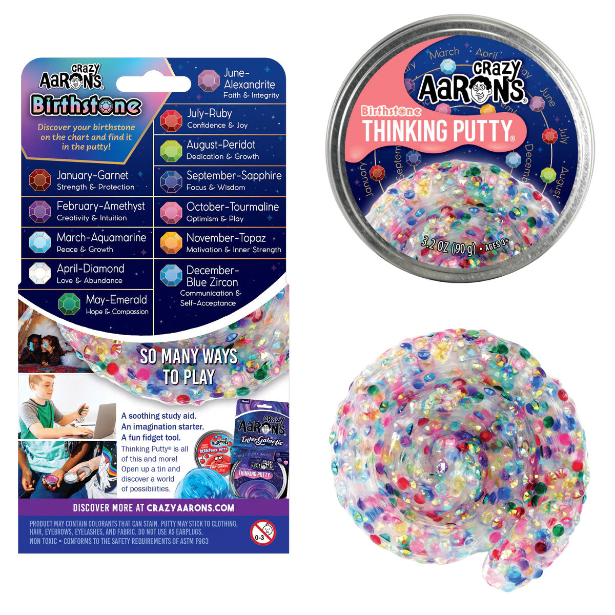 Crazy Aaron's Birthstone Thinking Putty