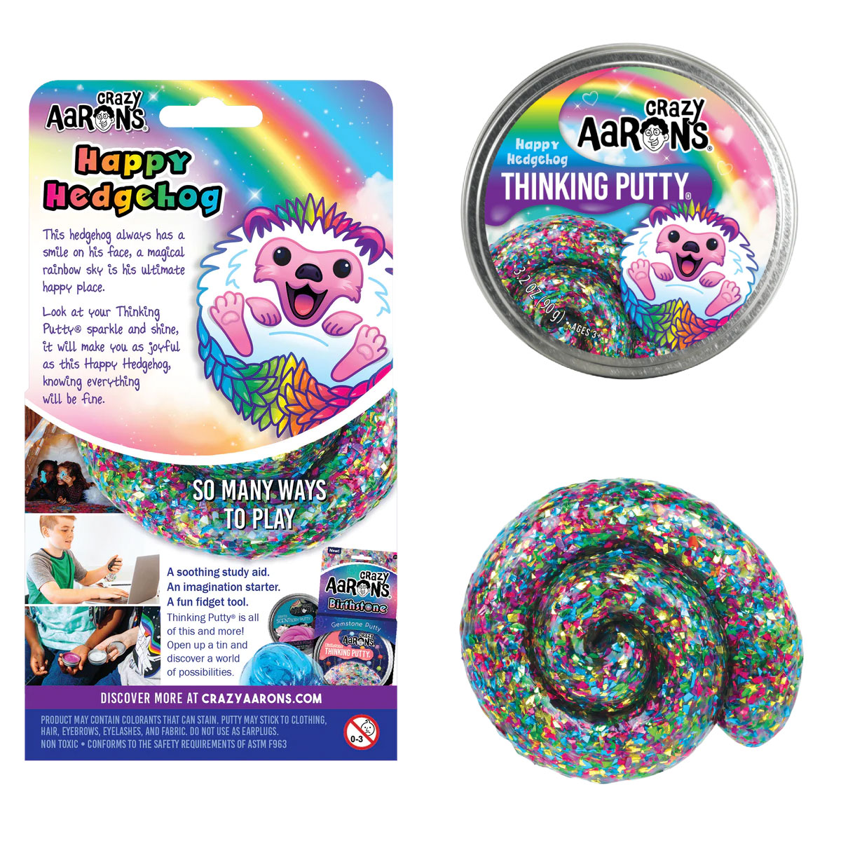 Crazy Aaron's Happy Hedgehog Thinking Putty