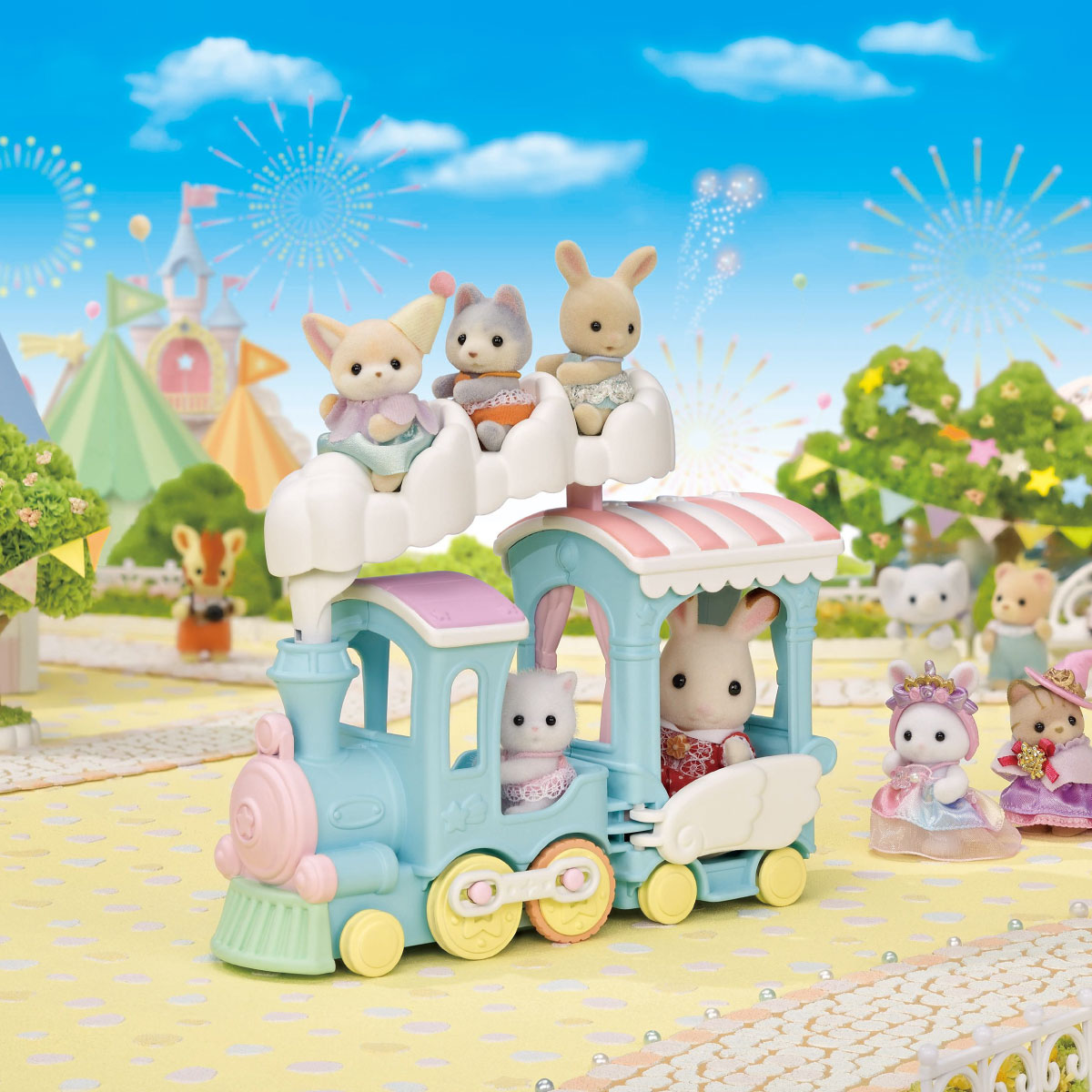 Calico Critters Floating Cloud Rainbow Train