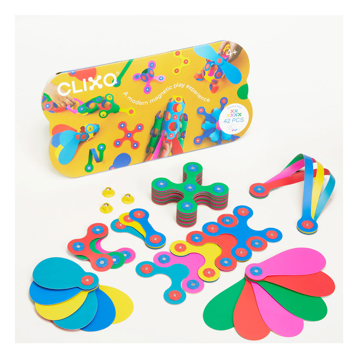 Clixo Rainbow Pack - 42 Piece Building Set in Rainbow colors