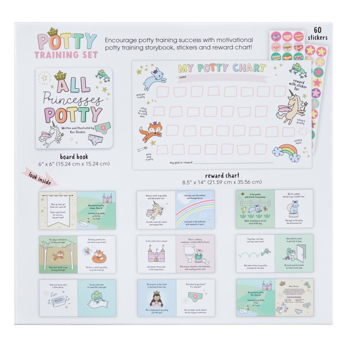 All Princesses Potty Book and Training Chart Set