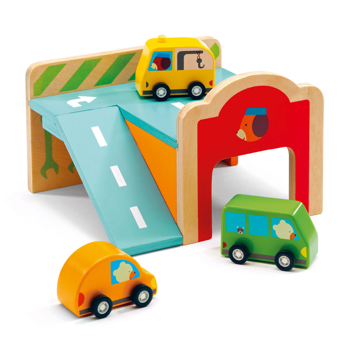 Wooden Minigarage Garage Play Set from Djeco