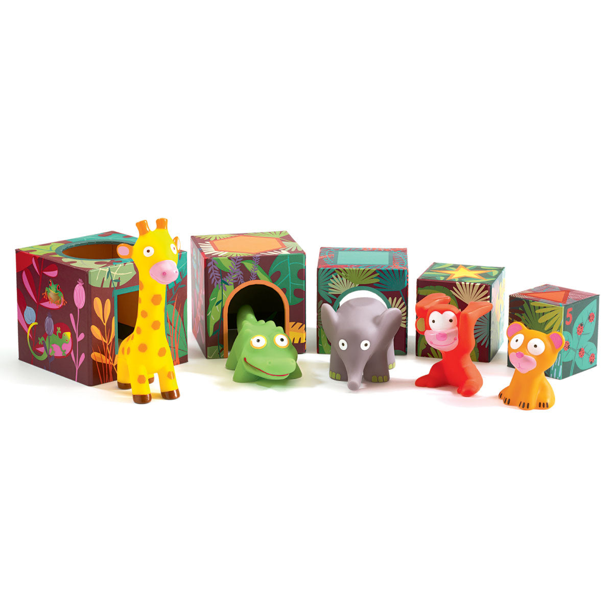 Maxi Topanijungle Safari Animals & Blocks from Djeco
