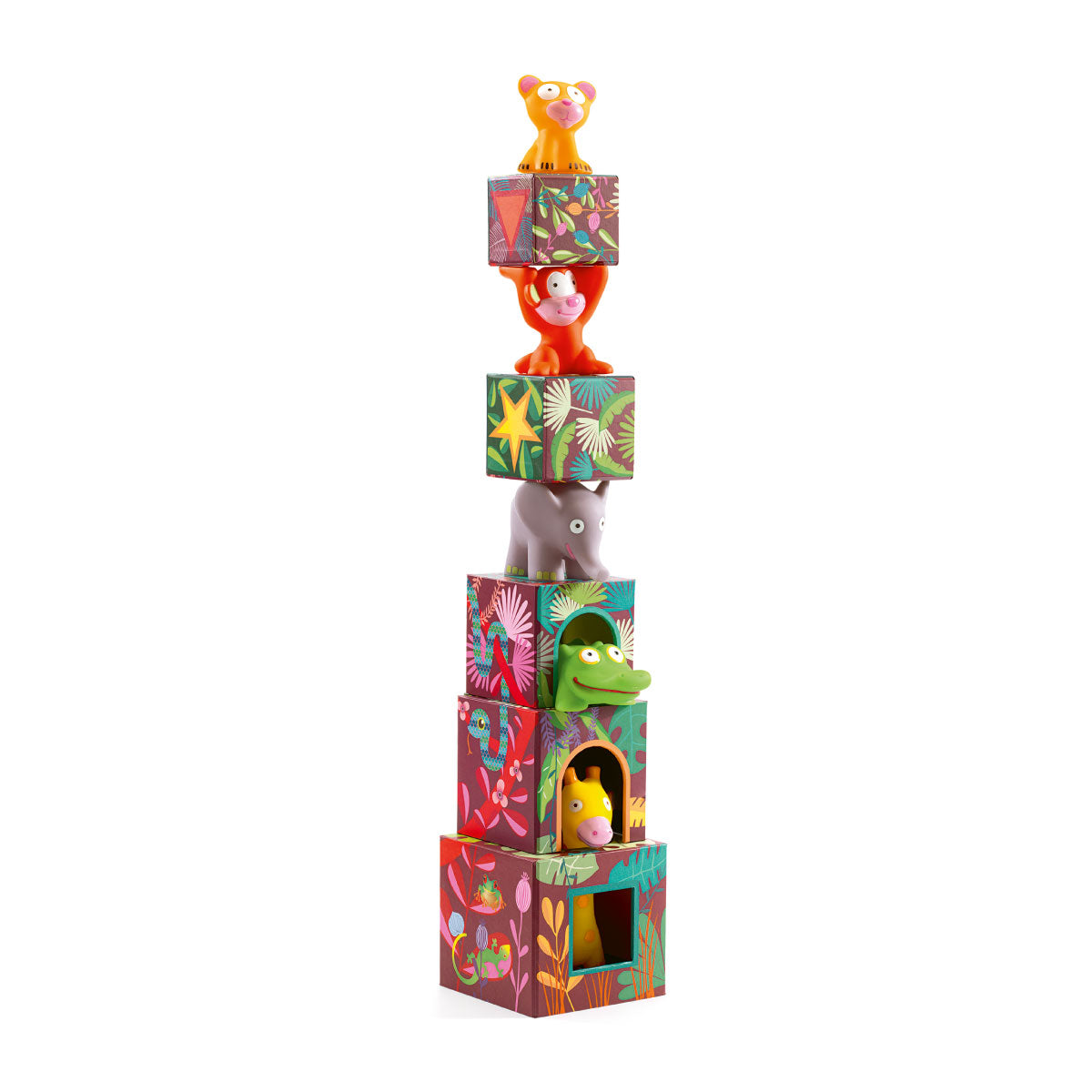 Maxi Topanijungle Safari Animals & Blocks from Djeco