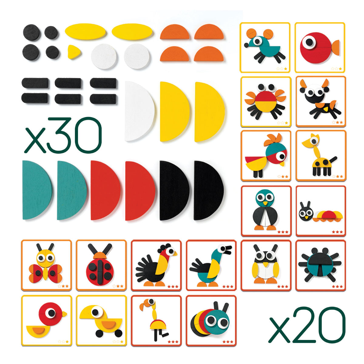 Djeco Ze Geoanimo Wooden Block Puzzle