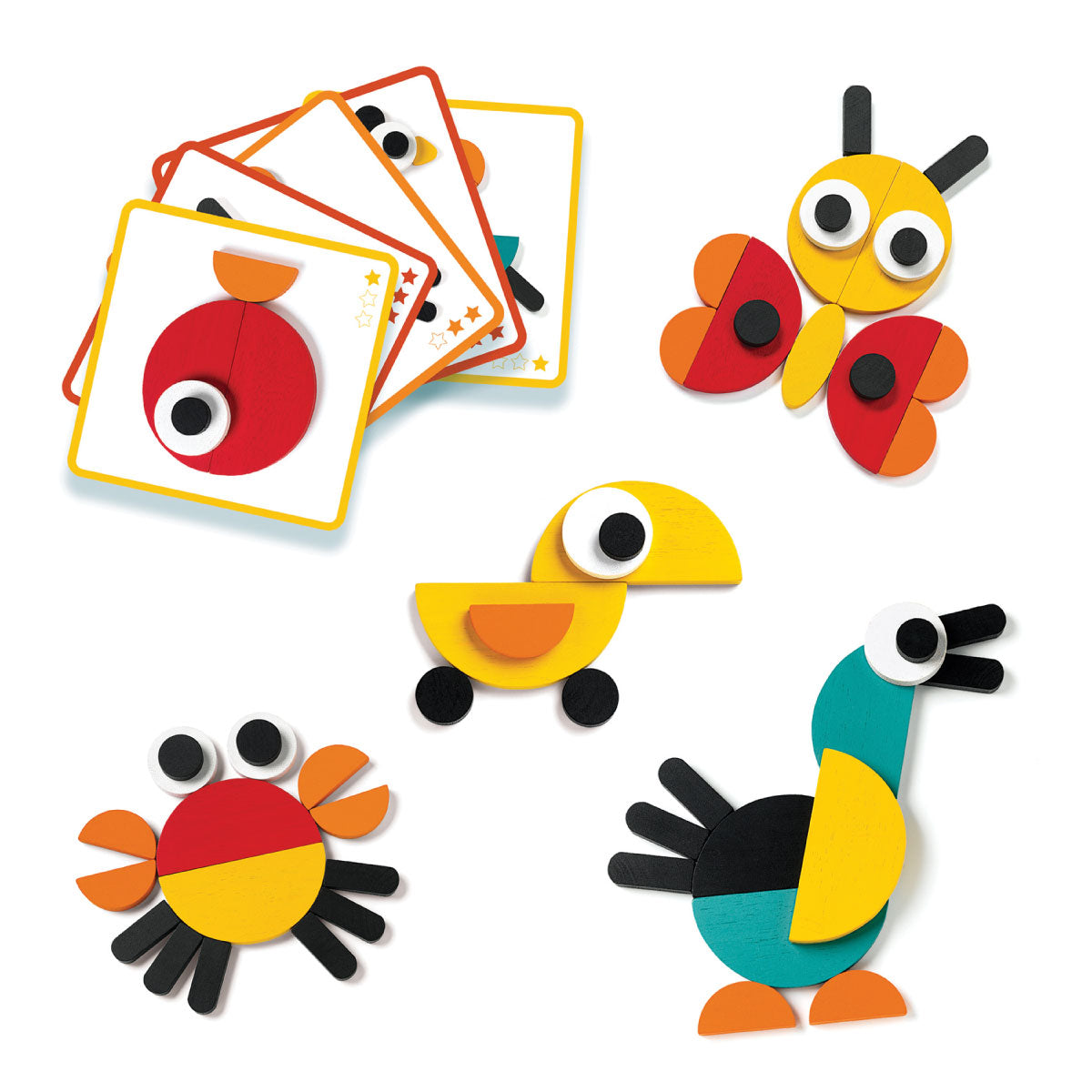 Djeco Ze Geoanimo Wooden Block Puzzle