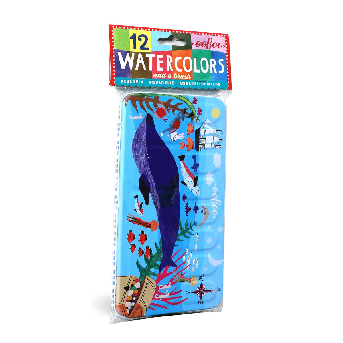 eeBoo In The Sea Watercolor Tin
