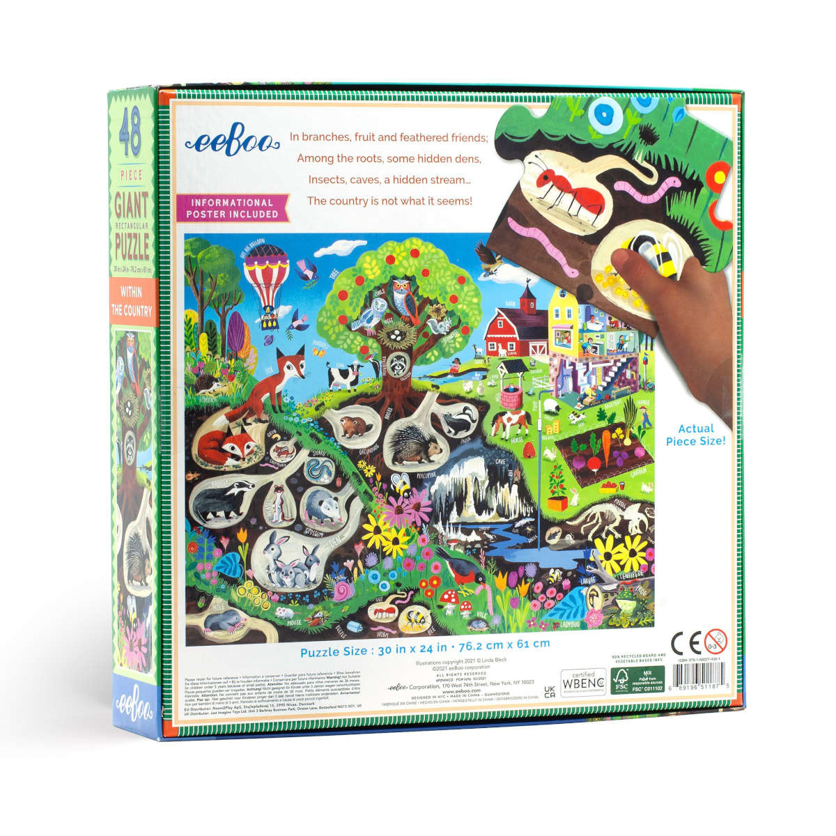 Within the Country 48 piece giant puzzle by eeBoo