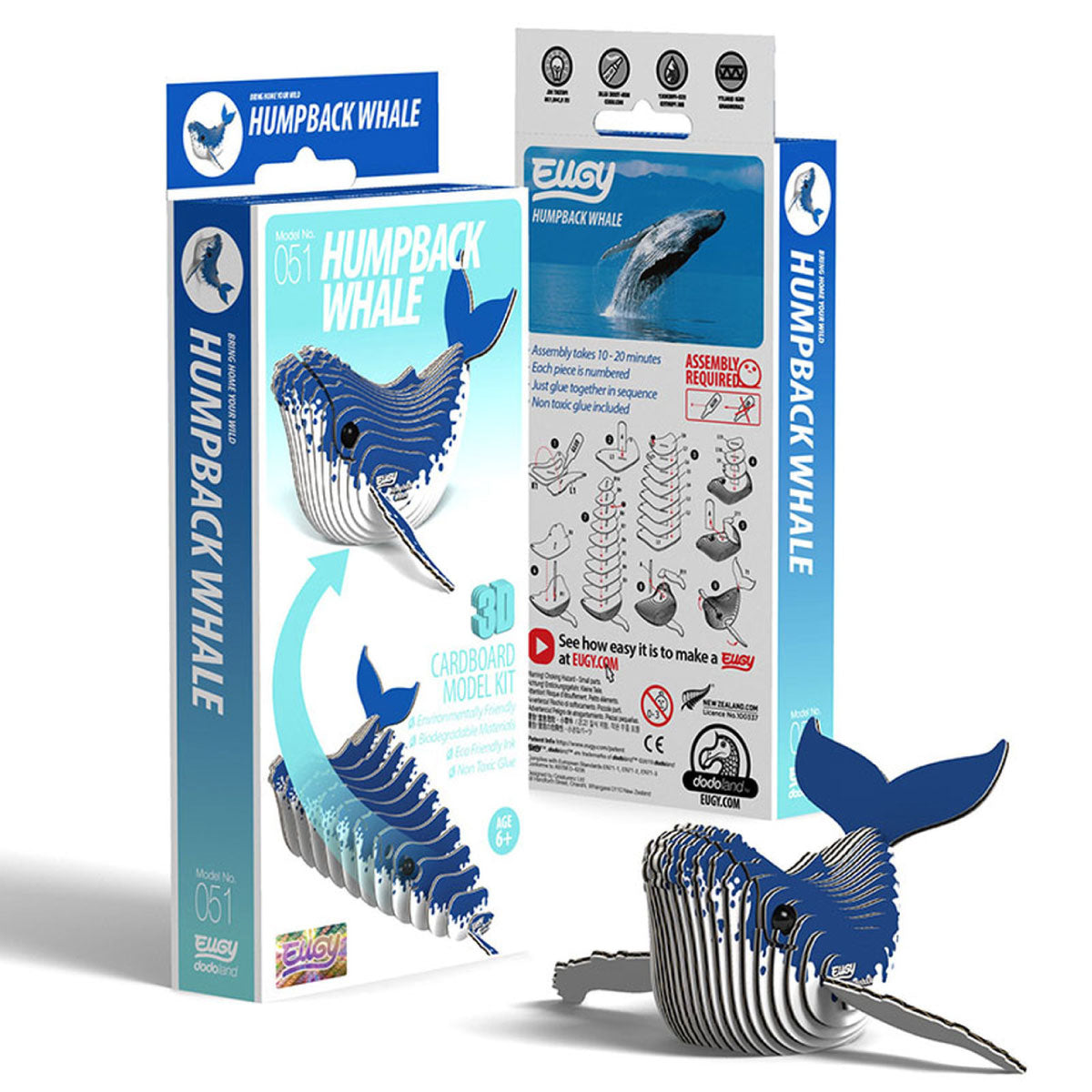 Eugy Humpback Whale 3-D Cardboard Model Kit