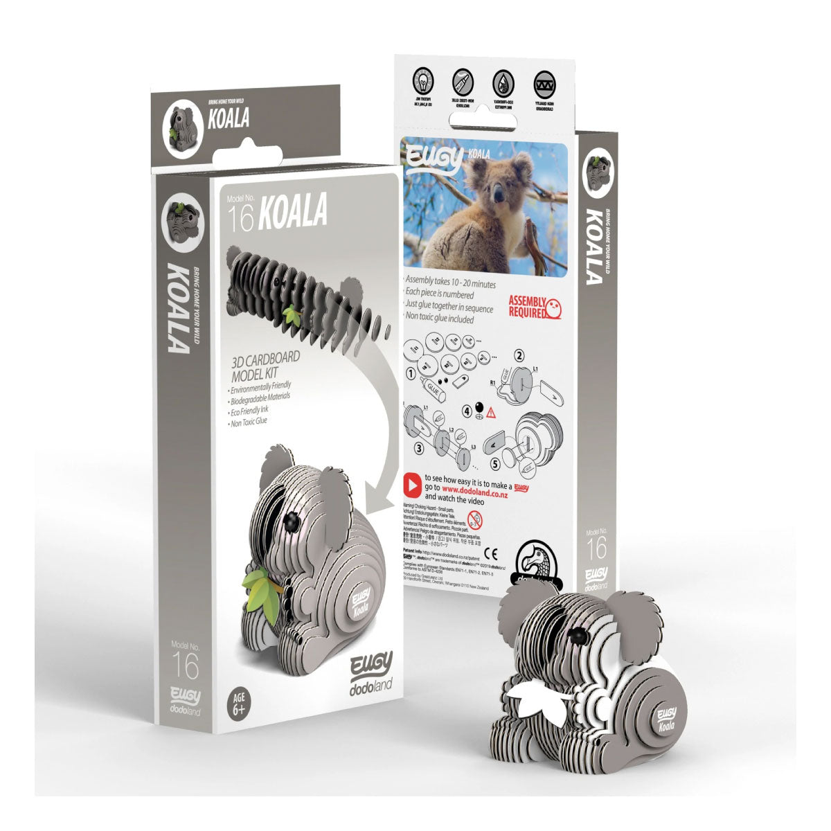 Eugy Koala 3-D Cardboard Model Kit